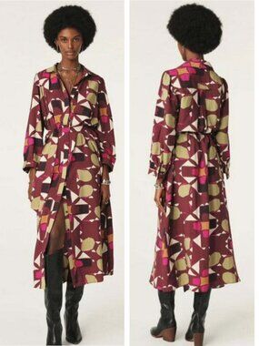 BA&SH Ara Geometric Shirt Dress Size XS